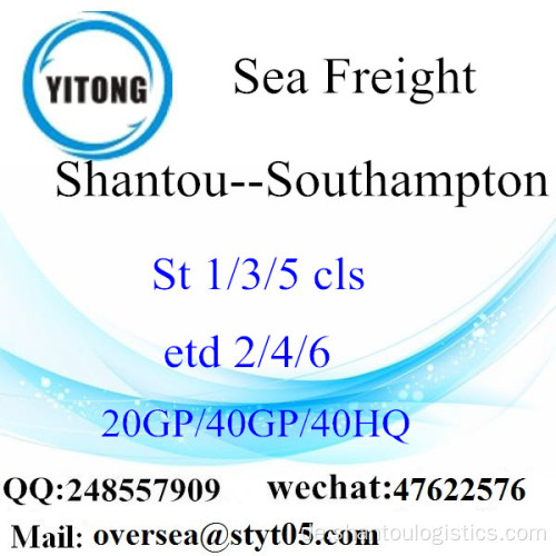 Shantou Port Sea Freight Versand nach Southampton